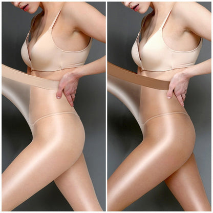 Glänzende transparente Strumpfhosen für Damen