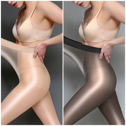Glänzende transparente Strumpfhosen für Damen